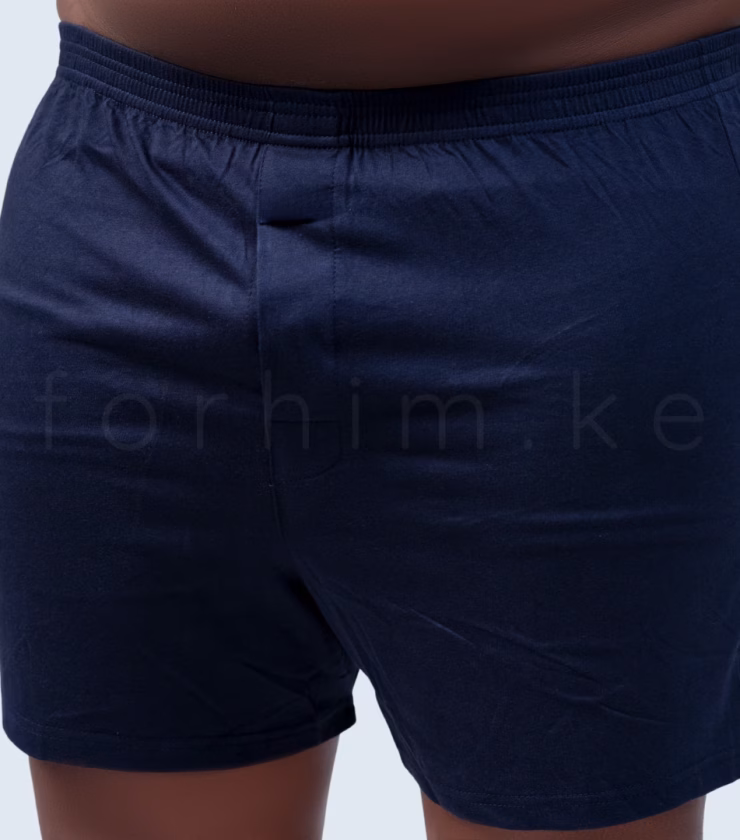 Plain Navy Blue Loose Fit Boxers