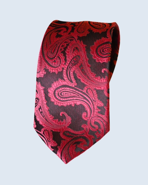 Crimson Opulence Paisley Tie