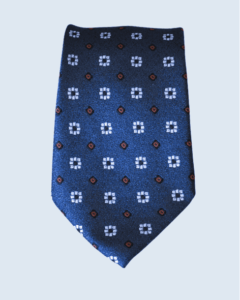 Navy Copper Micro-Check Tie