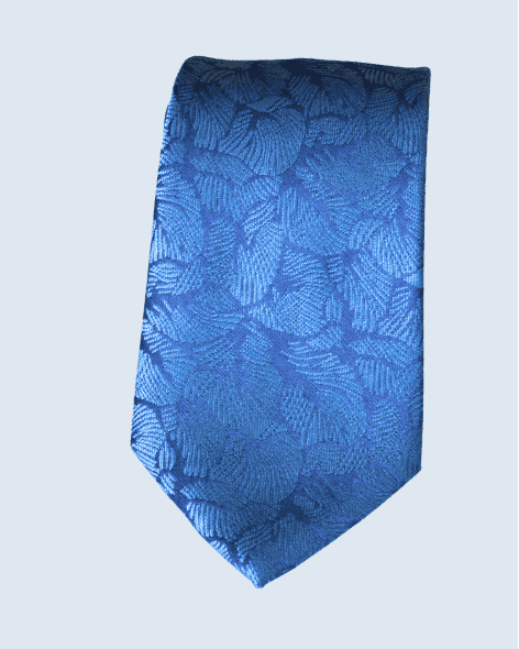 Sapphire Feather Jacquard Tie