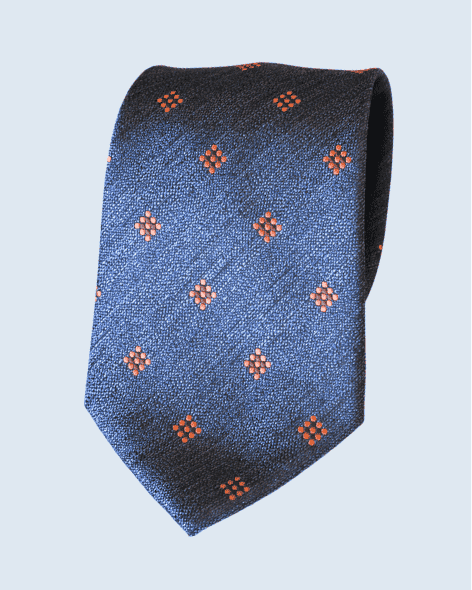 Slate Blue Rust Medallion Tie