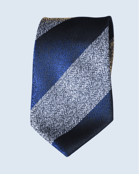 The Navy Silver Block Stripe