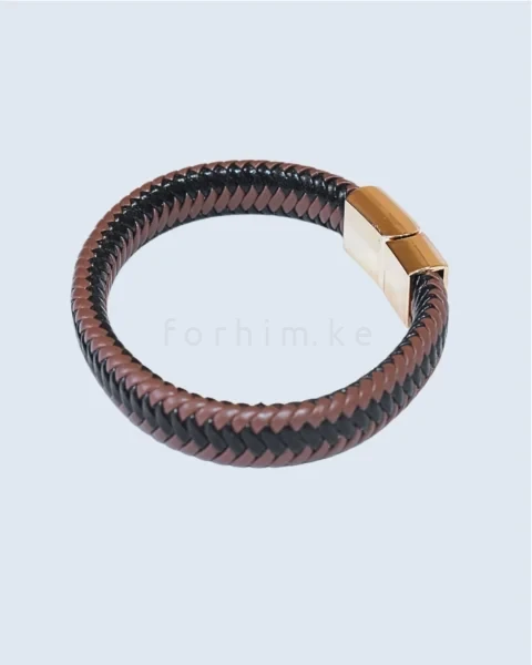 The Dual-Tone Braided Leather Bracelet forhim.ke