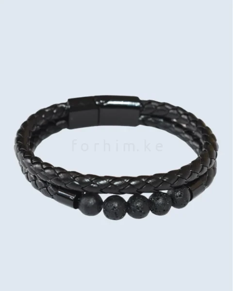 21cm Premium Men's Lava Stone Bracelet forhim.ke