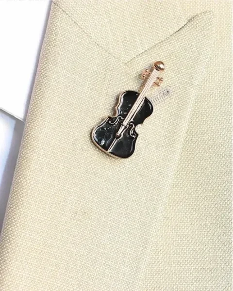 Gold & Black Cello Lapel Pin forhim.ke