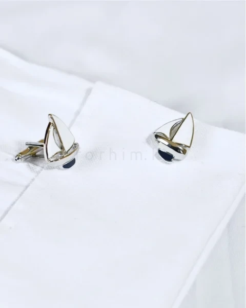 Nautical Silver Sailboat Cufflinks forhim.ke