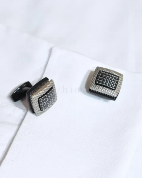 Executive Textured Square Onyx-Style Cufflinks forhim.ke