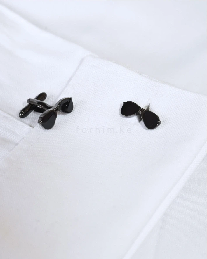 Sleek All-Black Aviator Sunglasses Cufflinks forhim.ke