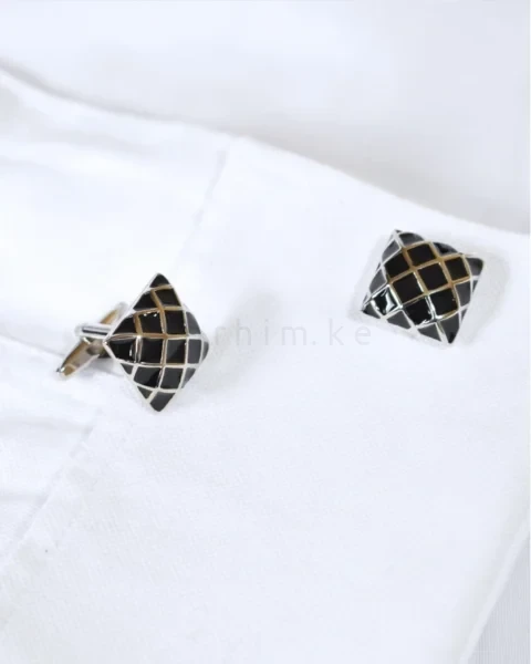 Discover the 3D Pyramid Black Diamond Cufflinks at ForHim.ke.