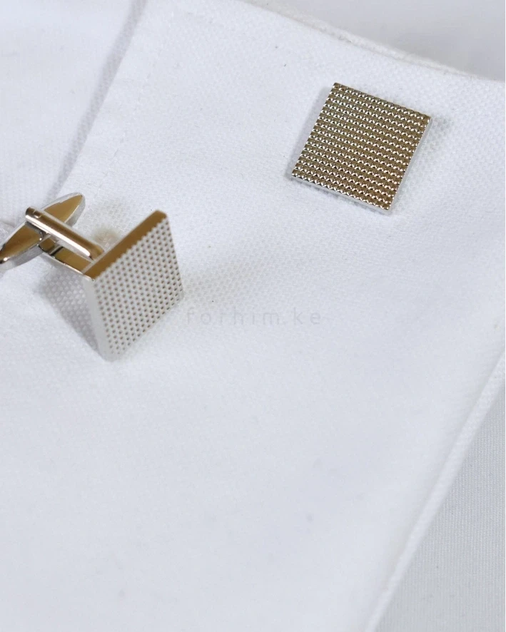 Silver Textured Square Cufflinks