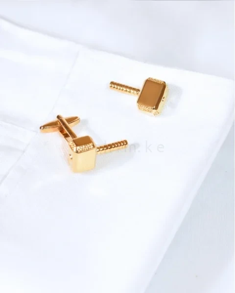 Gold Thor's Hammer Mjolnir Cufflinks