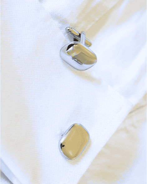 Minimalist Silver Polished Rectangular Cufflinks
