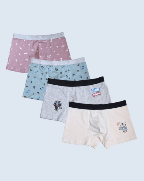 Kid's Cotton Printed Boxer Pack