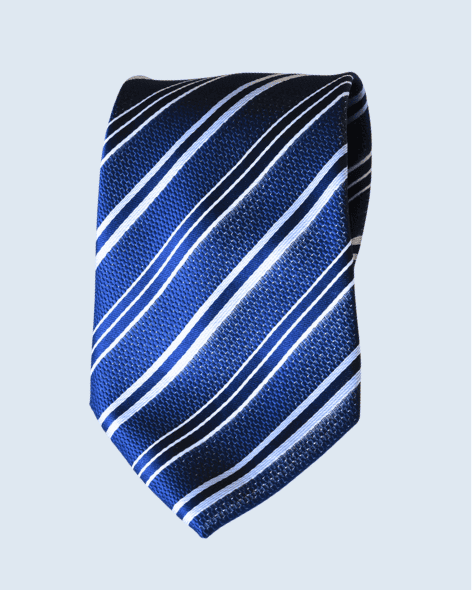 Navy Blue Textured Multi-Stripe Tie