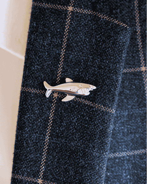 Silver Shark Lapel Pin