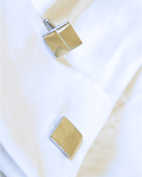 Polished Silver Divided Square Cufflinks