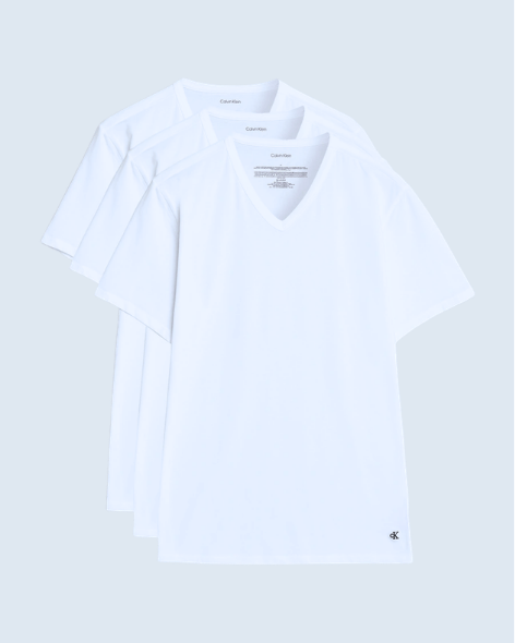 3-Pack Cotton Stretch V-Neck T-Shirt White