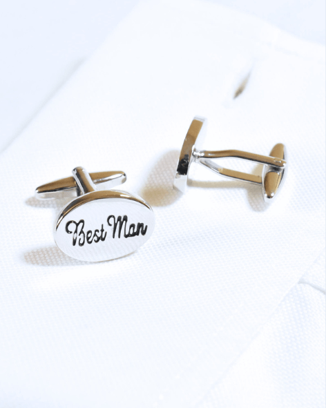 Polished Silver Best Man Cufflinks