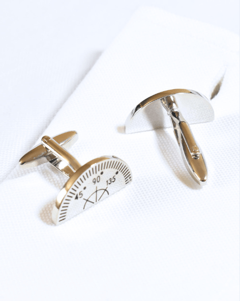 Silver Protractor Architect Cufflinks