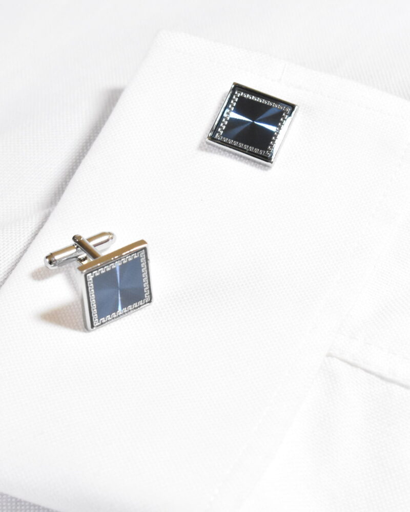 Square Greek-Key Pattern Cufflinks