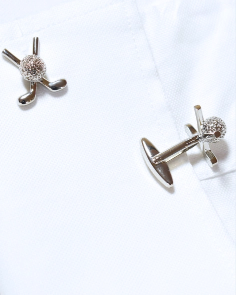 Silver Golf Club & Ball Cufflinks