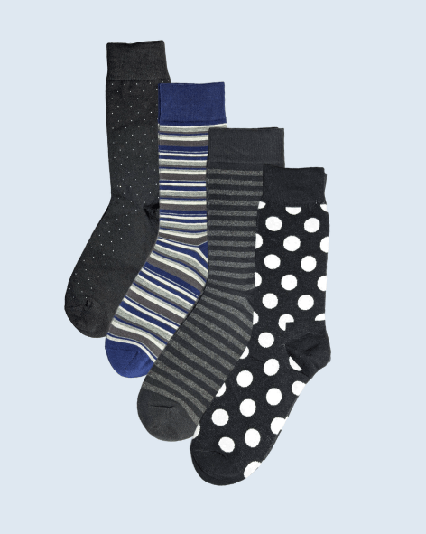 4-Pack Executive Patterned Socks