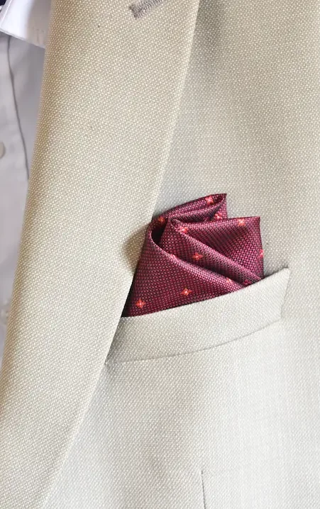 Burgundy Micro-Pattern Pocket Square Men's Premium Pocket Squares | Silk & Cotton Suit Accessories