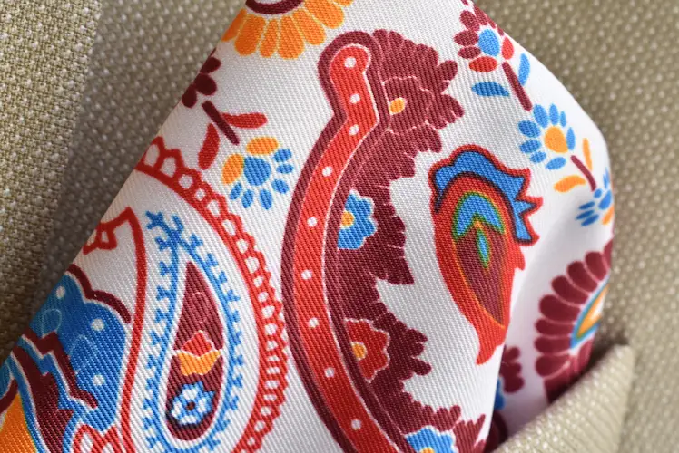 Vibrant Multicolor Paisley Pocket Square