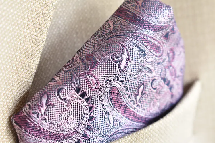 Executive Mauve Paisley Pocket Square