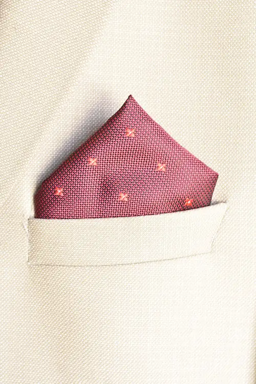 Burgundy Micro-Pattern Pocket Square