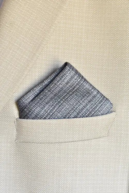 Textured Charcoal Grey Pocket Square