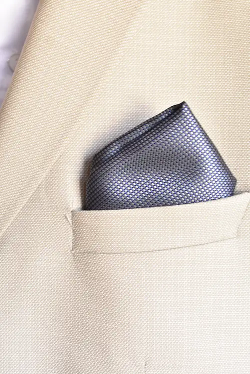 Charcoal and Indigo Micro-Grid Pocket Square