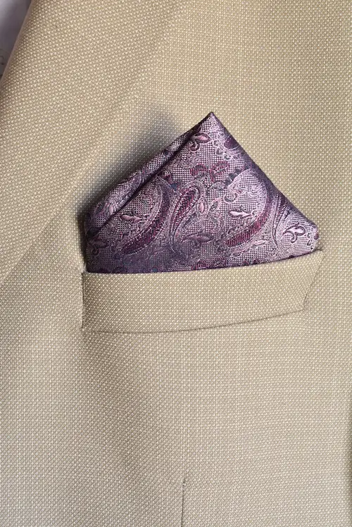 Executive Mauve Paisley Pocket Square