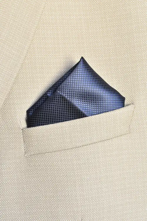 Midnight Navy Micro-Grid Pocket Square