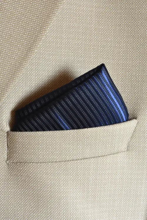 Royal Navy Textured Tonal Striped Pocket Square