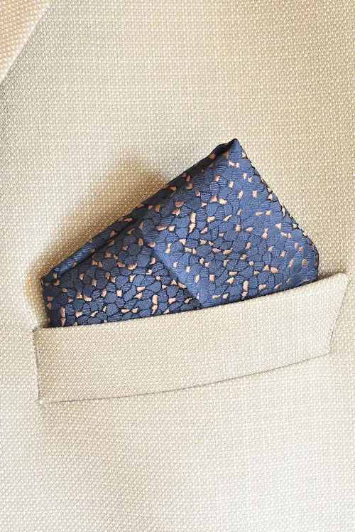 Midnight Black and Gold Imperial Paisley Pocket Square