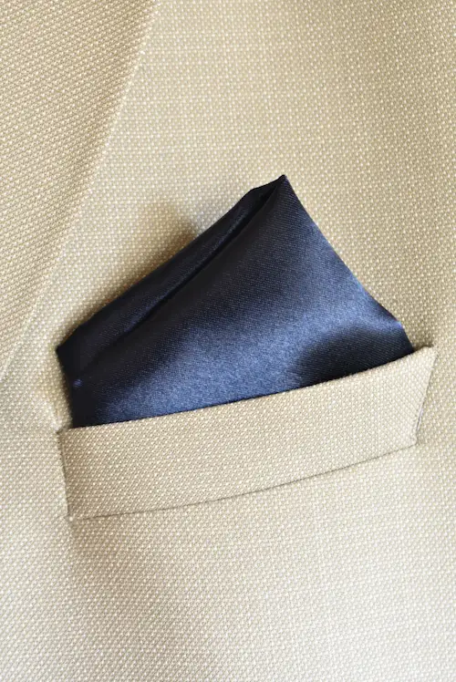 Midnight Navy Solid Satin Pocket Square