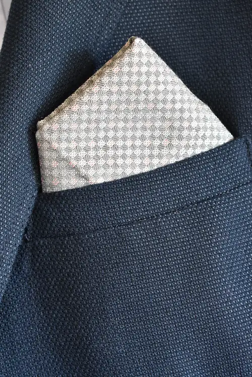 Silver Grey Micro-Check Pocket Square