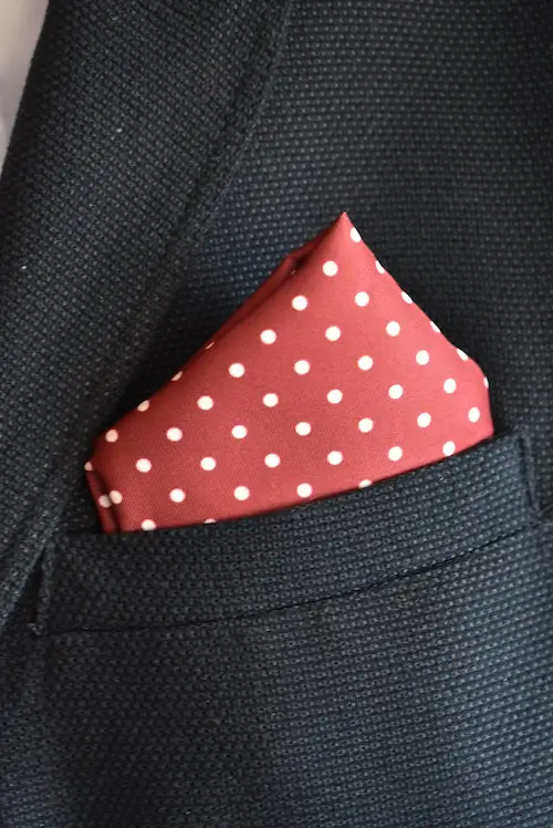 Crimson Maroon Classic Polka Dot Pocket Square