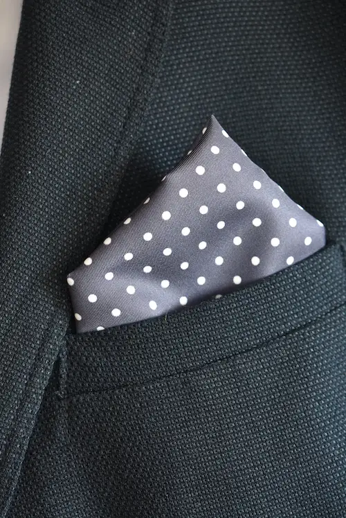 Charcoal Grey Classic Polka Dot Pocket Square