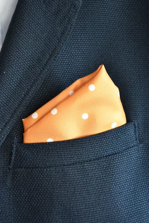 Mustard Gold Classic Polka Dot Pocket Square