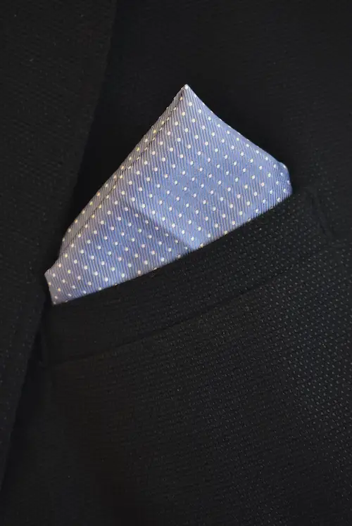 Periwinkle Blue Precision Pin-Dot Pocket Square