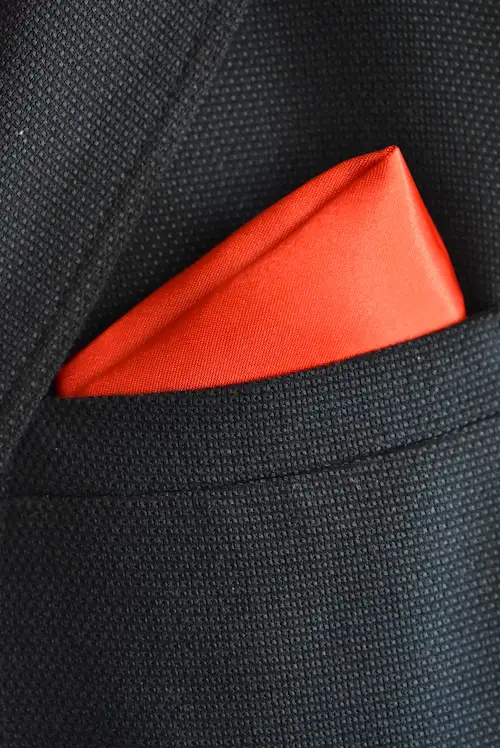 Scarlet Red Lustrous Satin Pocket Square