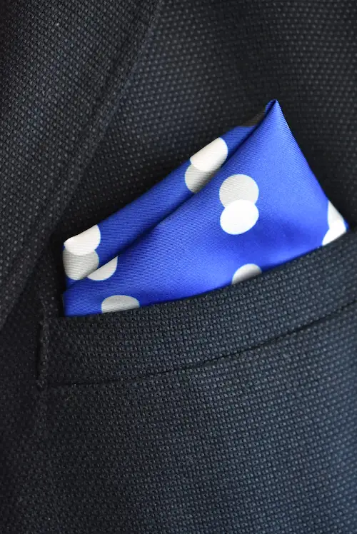Royal Blue Shadow Polka Dot Pocket Square