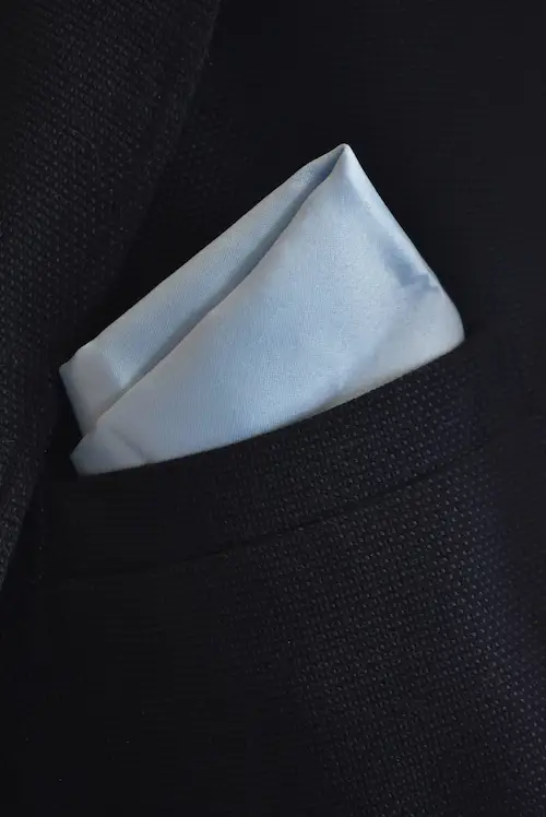 Ice Blue Lustrous Satin Pocket Square