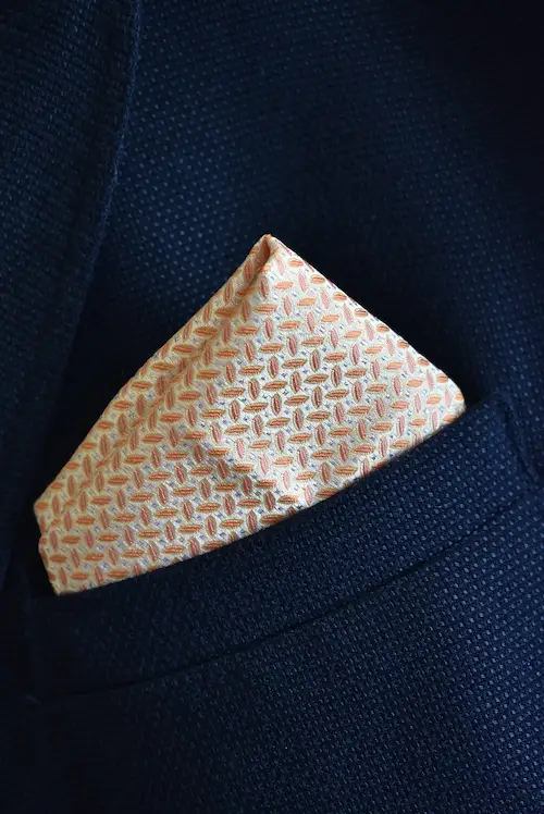 Creamsicle Orange Micro-Weave Geometric Pocket Square