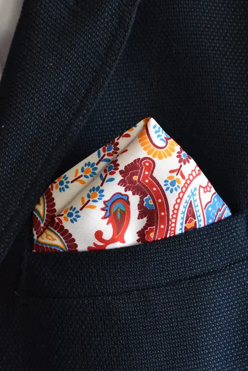 Vibrant Multicolor Paisley Pocket Square