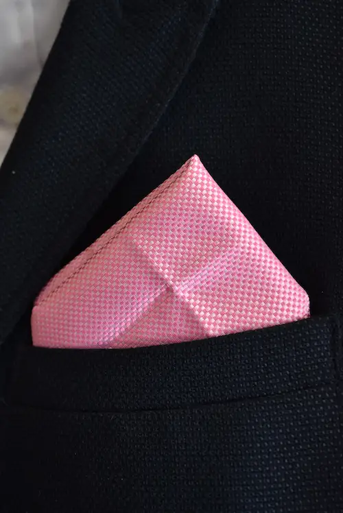 Soft Pink Micro-Diamond Textured Pocket Square