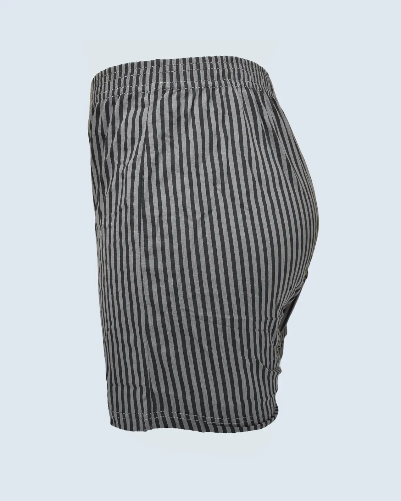 Charcoal Grey and Black Vertical Stripe Loose Fit Boxer