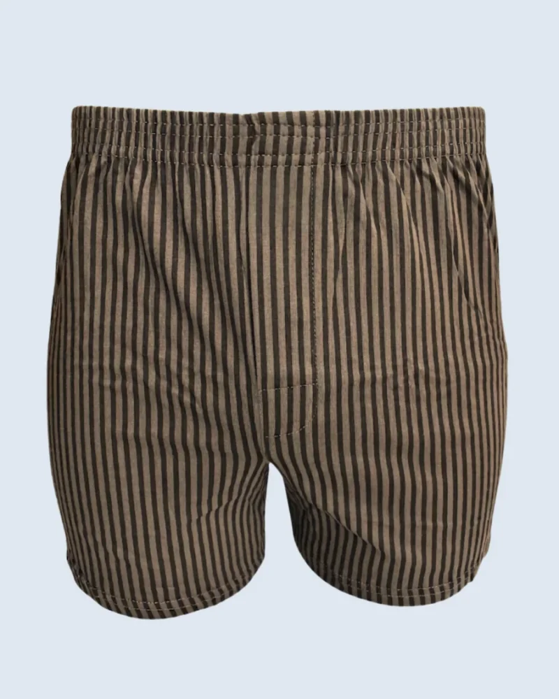 Brown and Black Vertical Stripe Loose Fit Boxer